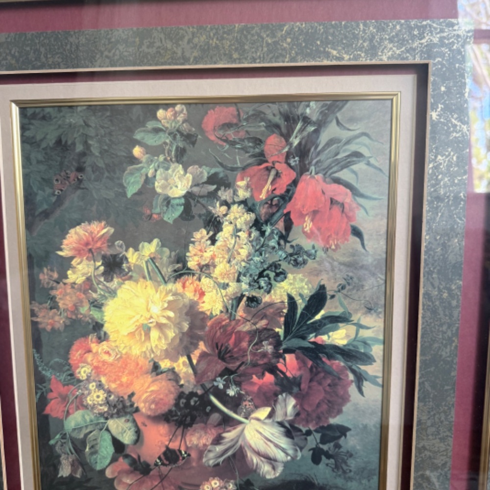 Custom Framed Print (Jan Van Huysum ?) Flowers in a Vase - Picture 6 of 7